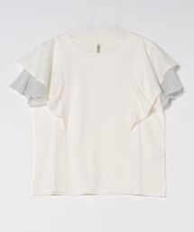 ラメチュールフリルスリーブカットソープルオーバー