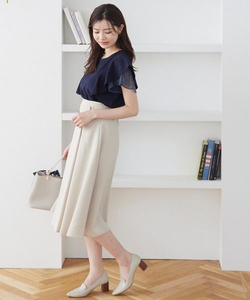 12Twelve Agenda(トゥエルブ アジェンダ)の「ラメチュールフリルスリーブカットソープルオーバー(Tシャツ/カットソー・レディース・イエロー/ネイビー/オフホワイト・M)」の9枚目の写真