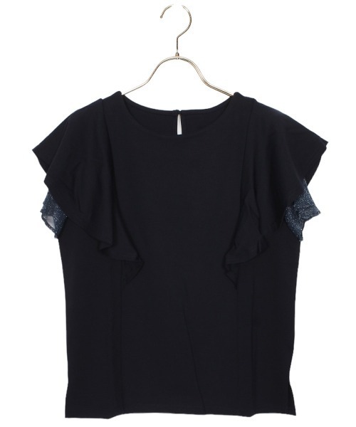 12Twelve Agenda(トゥエルブ アジェンダ)の「ラメチュールフリルスリーブカットソープルオーバー(Tシャツ/カットソー・レディース・イエロー/ネイビー/オフホワイト・M)」の12枚目の写真