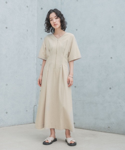LEPSIM(レプシィム)の「【FOR I SERIES】フロントジップワンピース 126646(ワンピース・レディース・ブルーグリーン/ライトベージュ/ブラック・FREE)」の3枚目の写真