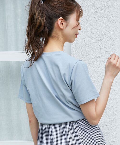 MAJESTIC LEGON（マジェスティックレゴン）の「リボンモチーフTシャツ（Tシャツ/カットソー・レディース・ホワイト系その他/ブラック/オフホワイト/ブラック系その他/ブルー・MEDIUM）」の21枚目の写真