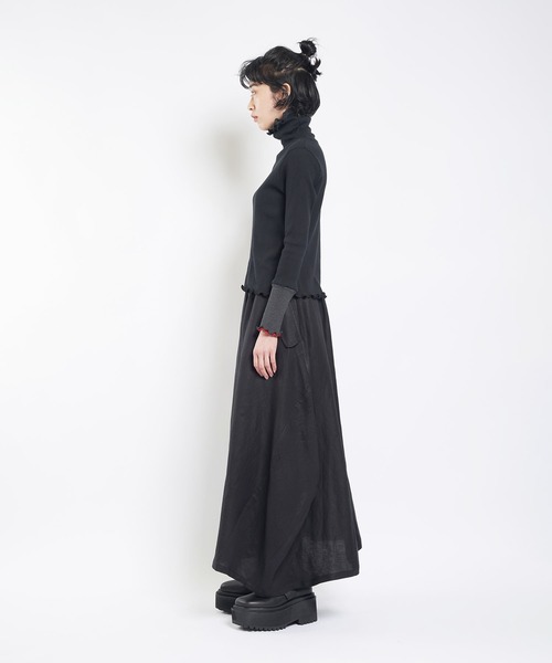 gomme（ゴム）の「40/-テレコ　ダブルＴ（Tシャツ/カットソー・レディース・ブラック/チャコールグレー/トップグレー/パープル・MEDIUM）」の6枚目の写真