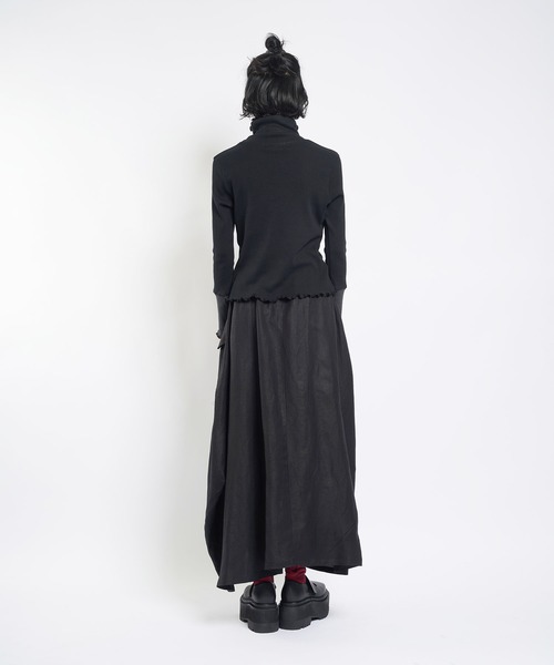 gomme（ゴム）の「40/-テレコ　ダブルＴ（Tシャツ/カットソー・レディース・ブラック/チャコールグレー/トップグレー/パープル・MEDIUM）」の7枚目の写真