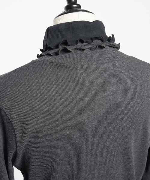 gomme（ゴム）の「40/-テレコ　ダブルＴ（Tシャツ/カットソー・レディース・ブラック/チャコールグレー/トップグレー/パープル・MEDIUM）」の10枚目の写真