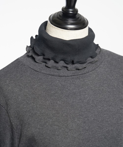 gomme（ゴム）の「40/-テレコ　ダブルＴ（Tシャツ/カットソー・レディース・ブラック/チャコールグレー/トップグレー/パープル・MEDIUM）」の13枚目の写真