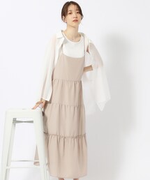 ◆【洗える/無地/ギンガム】大人ガーリー ティアードキャミワンピース