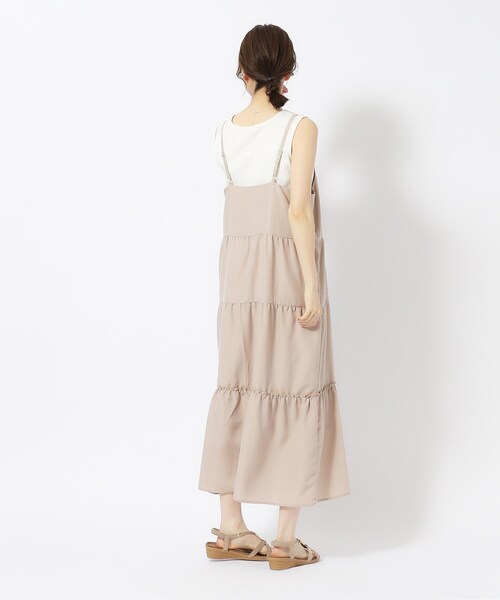 Cutie Blonde（キューティーブロンド）の「◆【洗える/無地/ギンガム】大人ガーリー ティアードキャミワンピース（ワンピース・レディース・ナチュラル/ブラック/ブラック系1・04/03/02）」の14枚目の写真