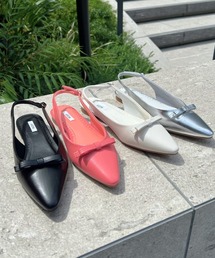 REZOY（リゾイ）の「【REZOY】リボン×バックストラップポインテッドトゥフラットパンプス（パンプス）」