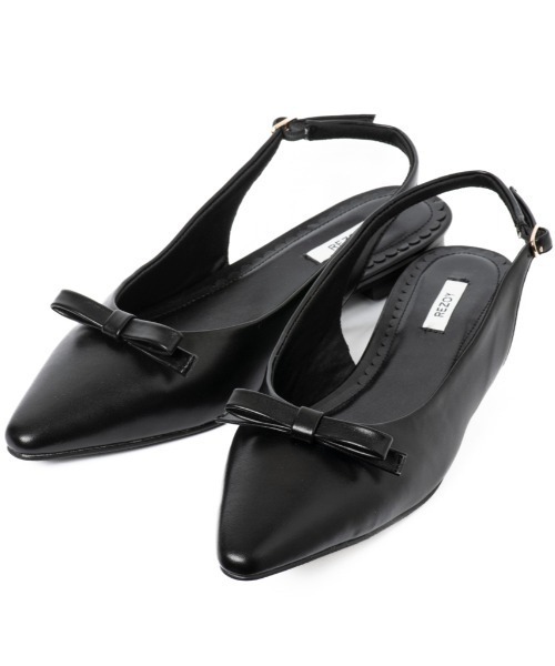 R&E（アールアンドイー）の「【REZOY】リボン×バックストラップポインテッドトゥフラットパンプス（パンプス・レディース・シルバー/アイボリー/ブラック/ピンク・22cm/22.5cm/23cm/23.5cm/24cm/24.5cm）」の8枚目の写真