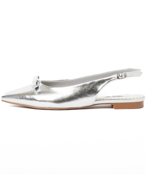 R&E（アールアンドイー）の「【REZOY】リボン×バックストラップポインテッドトゥフラットパンプス（パンプス・レディース・シルバー/アイボリー/ブラック/ピンク・22cm/22.5cm/23cm/23.5cm/24cm/24.5cm）」の12枚目の写真