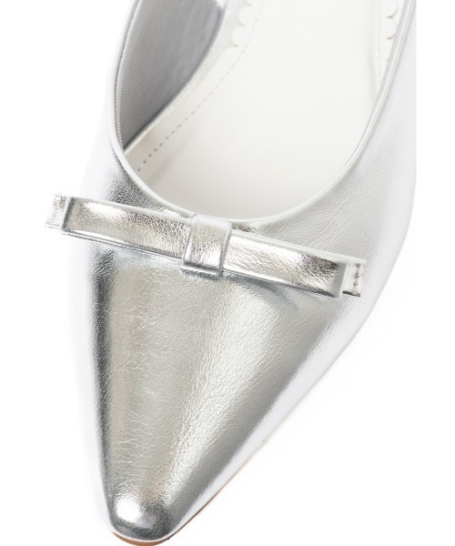 R&E（アールアンドイー）の「【REZOY】リボン×バックストラップポインテッドトゥフラットパンプス（パンプス・レディース・シルバー/アイボリー/ブラック/ピンク・22cm/22.5cm/23cm/23.5cm/24cm/24.5cm）」の15枚目の写真