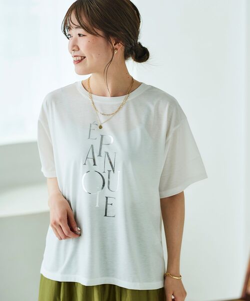 【セール】《手洗い可能》EPANOUIEロゴTシャツ（Tシャツ/カットソー）｜le.coeur blanc（ルクールブラン）