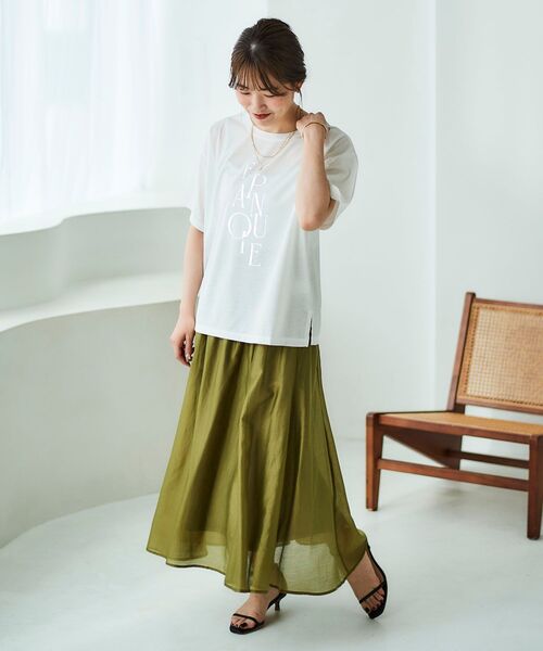 【セール】《手洗い可能》EPANOUIEロゴTシャツ（Tシャツ/カットソー）｜le.coeur blanc（ルクールブラン）