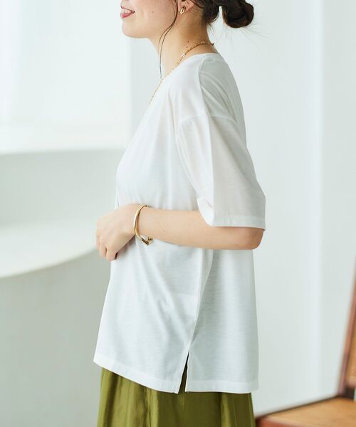 【セール】《手洗い可能》EPANOUIEロゴTシャツ（Tシャツ/カットソー）｜le.coeur blanc（ルクールブラン）