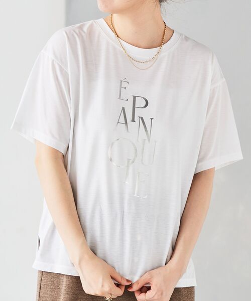 【セール】《手洗い可能》EPANOUIEロゴTシャツ（Tシャツ/カットソー）｜le.coeur blanc（ルクールブラン）