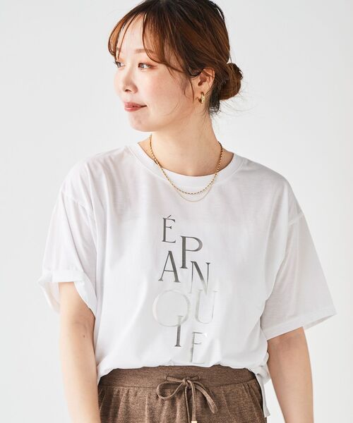 【セール】《手洗い可能》EPANOUIEロゴTシャツ（Tシャツ/カットソー）｜le.coeur blanc（ルクールブラン）