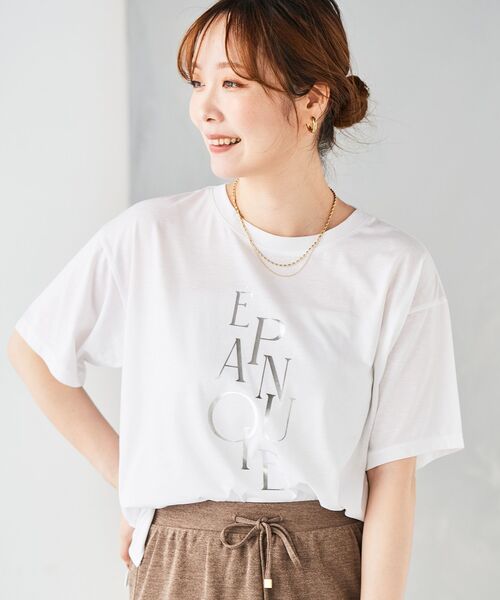 【セール】《手洗い可能》EPANOUIEロゴTシャツ（Tシャツ/カットソー）｜le.coeur blanc（ルクールブラン）