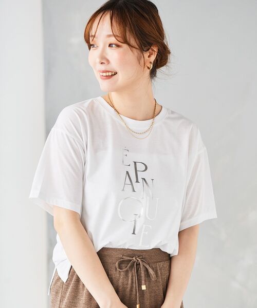 【セール】《手洗い可能》EPANOUIEロゴTシャツ（Tシャツ/カットソー）｜le.coeur blanc（ルクールブラン）