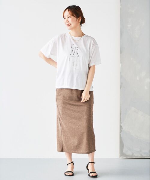 【セール】《手洗い可能》EPANOUIEロゴTシャツ（Tシャツ/カットソー）｜le.coeur blanc（ルクールブラン）