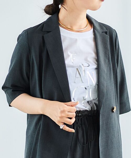 【セール】《手洗い可能》EPANOUIEロゴTシャツ（Tシャツ/カットソー）｜le.coeur blanc（ルクールブラン）