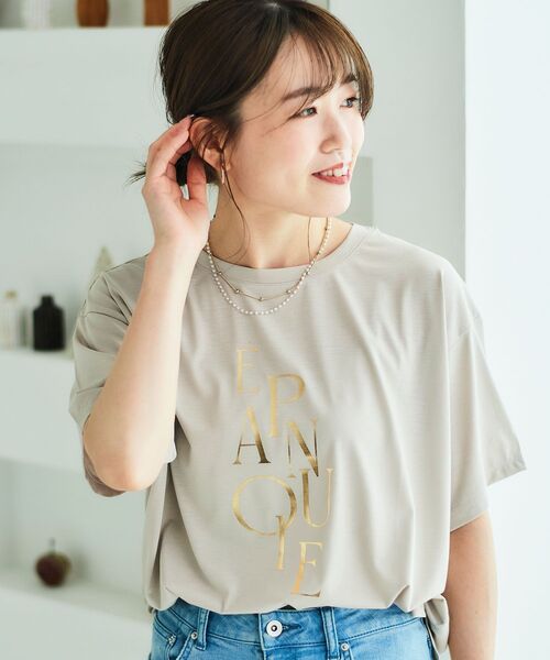 【セール】《手洗い可能》EPANOUIEロゴTシャツ（Tシャツ/カットソー）｜le.coeur blanc（ルクールブラン）