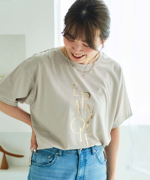 【セール】《手洗い可能》EPANOUIEロゴTシャツ（Tシャツ/カットソー）｜le.coeur blanc（ルクールブラン）