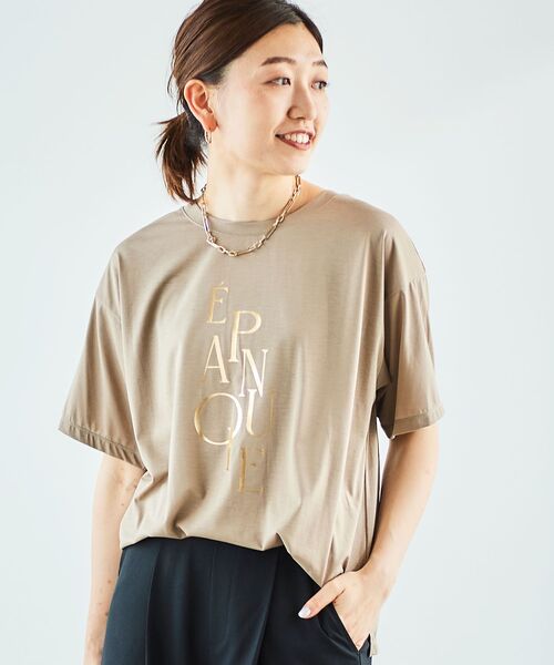 【セール】《手洗い可能》EPANOUIEロゴTシャツ（Tシャツ/カットソー）｜le.coeur blanc（ルクールブラン）