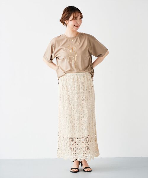 【セール】《手洗い可能》EPANOUIEロゴTシャツ（Tシャツ/カットソー）｜le.coeur blanc（ルクールブラン）