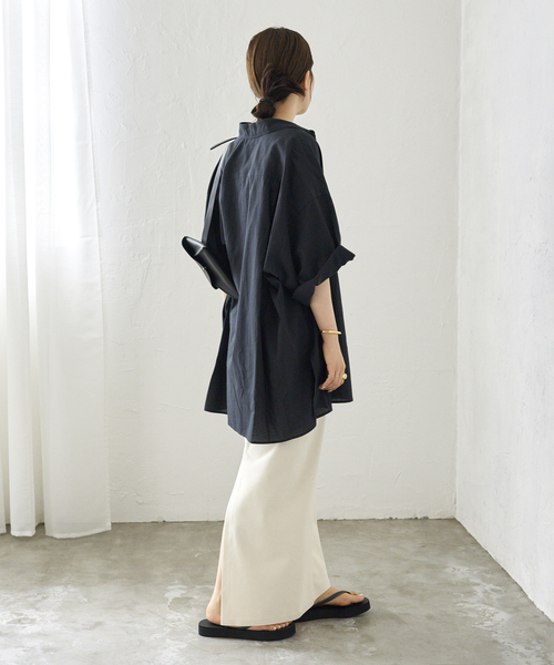 Plage - プラージュ 24SS Lawn Long シャツ 七分袖 オーバーサイズ Plage - プラージュ 24SS Lawn Long シャツ 七分袖 オーバー
