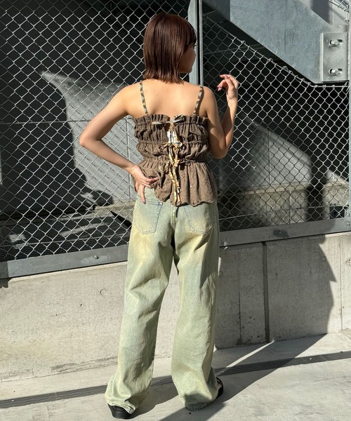 CIAOPANIC（チャオパニック）の「INDIAプリントリバーシブルシャーリングビスチェ（キャミソール・レディース・ブラウン/パープル・FREE）」の13枚目の写真