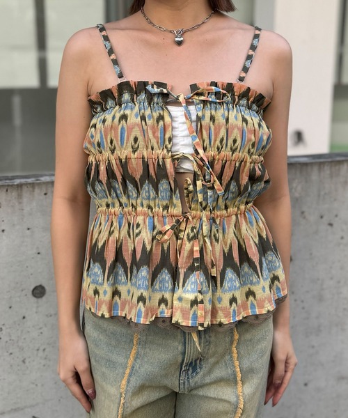 CIAOPANIC（チャオパニック）の「INDIAプリントリバーシブルシャーリングビスチェ（キャミソール・レディース・ブラウン/パープル・FREE）」の14枚目の写真