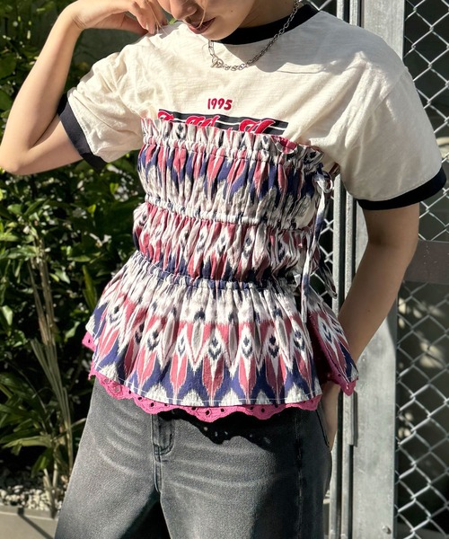 CIAOPANIC（チャオパニック）の「INDIAプリントリバーシブルシャーリングビスチェ（キャミソール・レディース・ブラウン/パープル・FREE）」の19枚目の写真