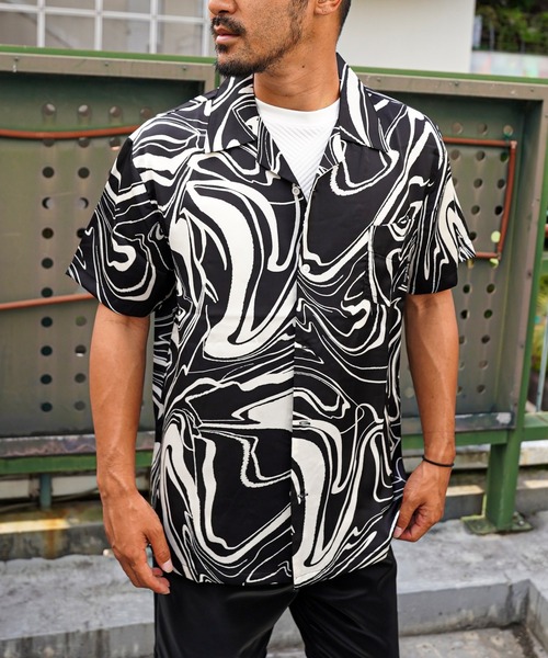 adamsJUGGLER(アダムスジャグラー)の「RIDGE/Pショートシャツ(シャツ/ブラウス・メンズ・ホワイト/ブラック・L/M)」の22枚目の写真