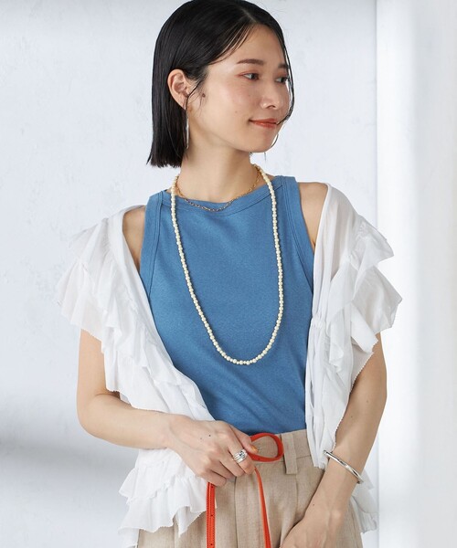 SHIPS for women / シップスウィメン アメリカン スリーブ リブ タンクトップ セール】【SHIPS別注】onit:〈洗濯機可能〉アメリカンスリーブ
