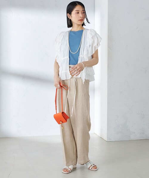 SHIPS（シップス）の「【SHIPS別注】onit:〈洗濯機可能〉アメリカンスリーブ タンクトップ（タンクトップ・レディース・ブラウン/ライトブルー/オフホワイト/オリーブ/ナチュラル・ONE SIZE）」の8枚目の写真