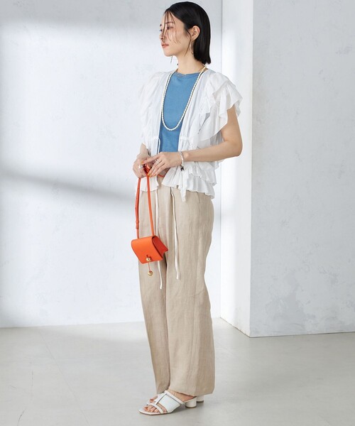 SHIPS（シップス）の「【SHIPS別注】onit:〈洗濯機可能〉アメリカンスリーブ タンクトップ（タンクトップ・レディース・ブラウン/ライトブルー/オフホワイト/オリーブ/ナチュラル・ONE SIZE）」の10枚目の写真