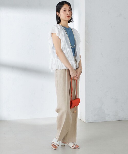 SHIPS（シップス）の「【SHIPS別注】onit:〈洗濯機可能〉アメリカンスリーブ タンクトップ（タンクトップ・レディース・ブラウン/ライトブルー/オフホワイト/オリーブ/ナチュラル・ONE SIZE）」の11枚目の写真