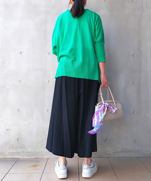 Q(キュー)の「フレアワイドパンツ(その他パンツ・レディース・ベージュ/マスタード/ブラック・MEDIUM)」の9枚目の写真