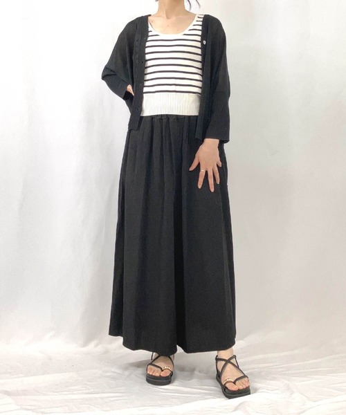 Q(キュー)の「フレアワイドパンツ(その他パンツ・レディース・ベージュ/マスタード/ブラック・MEDIUM)」の15枚目の写真