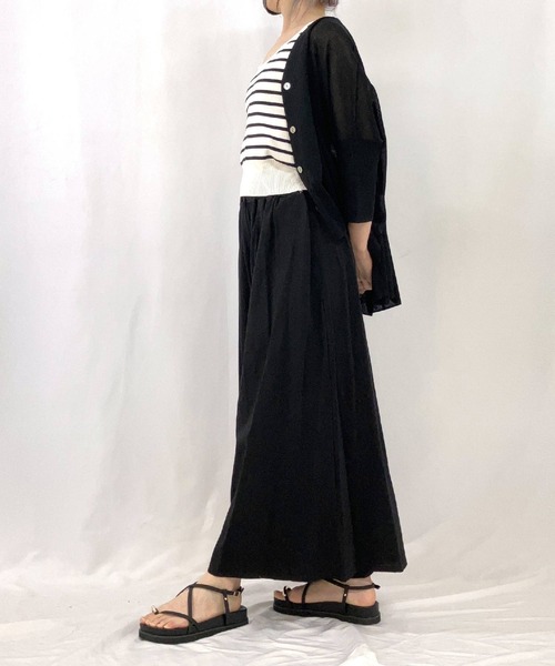 Q(キュー)の「フレアワイドパンツ(その他パンツ・レディース・ベージュ/マスタード/ブラック・MEDIUM)」の16枚目の写真