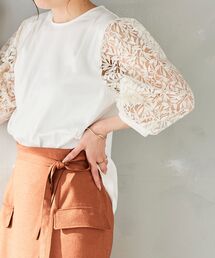 le.coeur blanc | シアーレースキリカエプルオーバー(Tシャツ/カットソー)