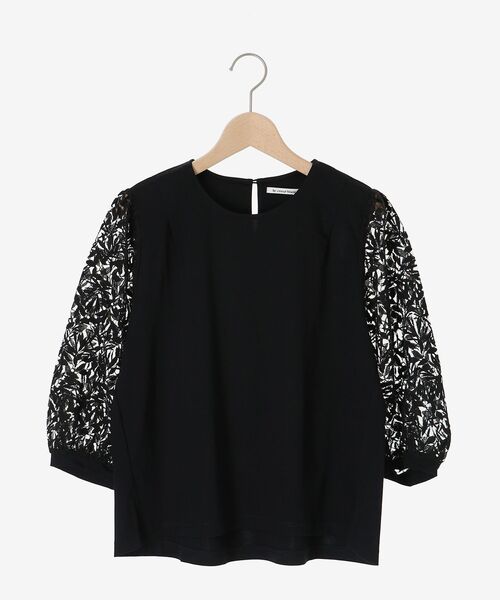 le.coeur blanc（ルクールブラン）の「シアーレースキリカエプルオーバー（Tシャツ/カットソー・レディース・ブラック/オフホワイト・38）」の3枚目の写真