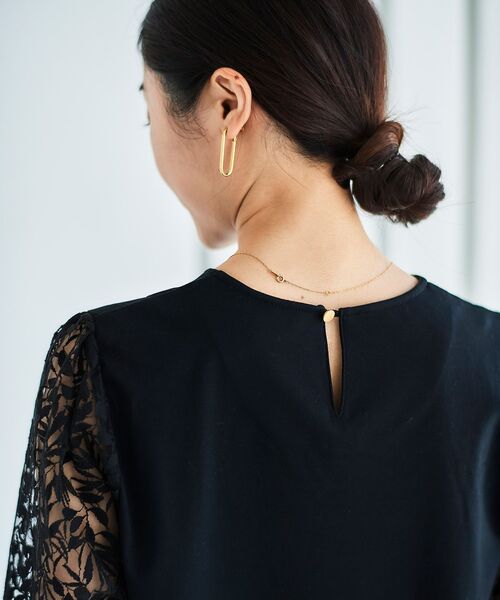 le.coeur blanc（ルクールブラン）の「シアーレースキリカエプルオーバー（Tシャツ/カットソー・レディース・ブラック/オフホワイト・38）」の11枚目の写真