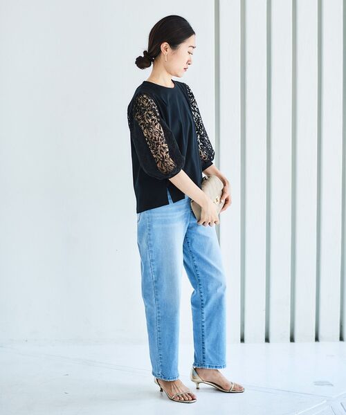 le.coeur blanc（ルクールブラン）の「シアーレースキリカエプルオーバー（Tシャツ/カットソー・レディース・ブラック/オフホワイト・38）」の14枚目の写真