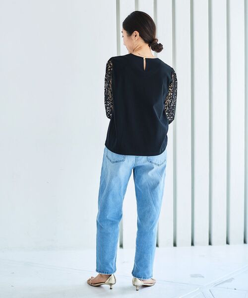 le.coeur blanc（ルクールブラン）の「シアーレースキリカエプルオーバー（Tシャツ/カットソー・レディース・ブラック/オフホワイト・38）」の15枚目の写真