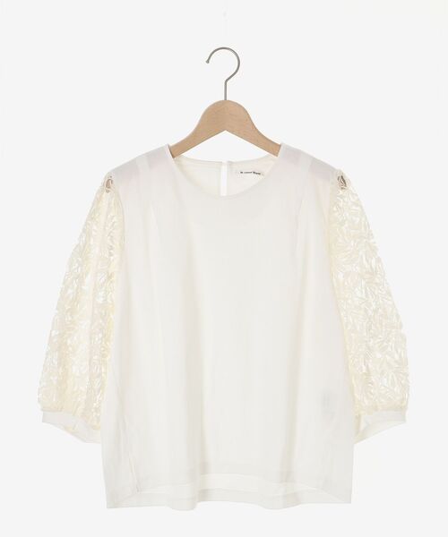 le.coeur blanc（ルクールブラン）の「シアーレースキリカエプルオーバー（Tシャツ/カットソー・レディース・ブラック/オフホワイト・38）」の16枚目の写真