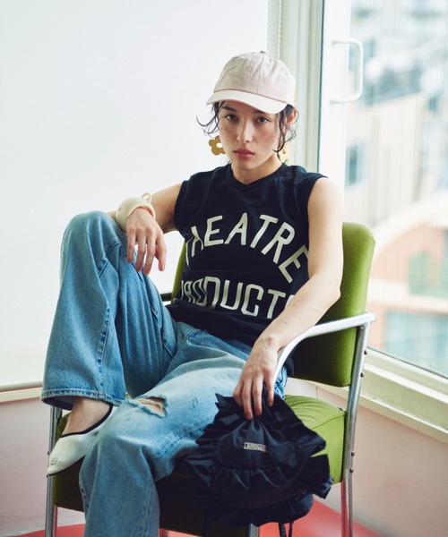 THEATRE PRODUCTS（シアタープロダクツ）の「THEATREPRODUCTSロゴプリントタンクトップ（タンクトップ・レディース・ホワイト/ブラック・FREE）」の3枚目の写真