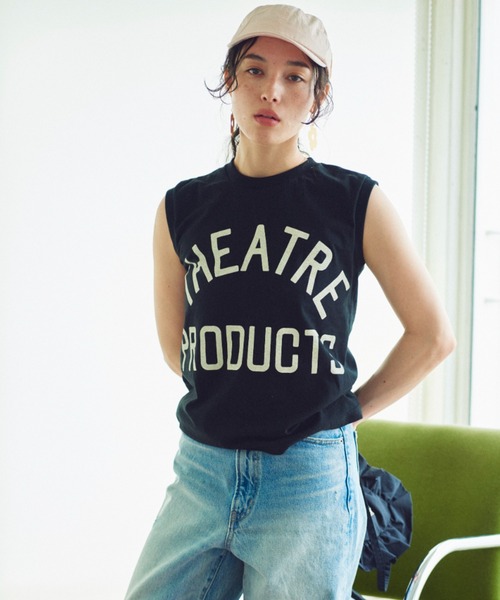 THEATRE PRODUCTS（シアタープロダクツ）の「THEATREPRODUCTSロゴプリントタンクトップ（タンクトップ・レディース・ホワイト/ブラック・FREE）」の6枚目の写真