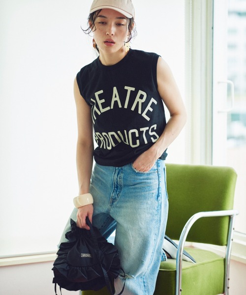 THEATRE PRODUCTS（シアタープロダクツ）の「THEATREPRODUCTSロゴプリントタンクトップ（タンクトップ・レディース・ホワイト/ブラック・FREE）」の7枚目の写真