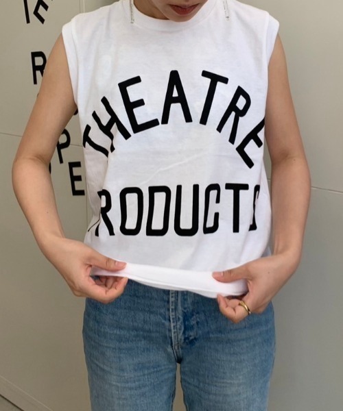 THEATRE PRODUCTS（シアタープロダクツ）の「THEATREPRODUCTSロゴプリントタンクトップ（タンクトップ・レディース・ホワイト/ブラック・FREE）」の9枚目の写真